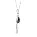 LADIES PENDANT WITH CHAIN 1/8 CT WHITE/BLACK ROUND DIAMOND SILVER