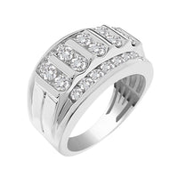 Thumbnail for MEN'S RING 2 CT ROUND DIAMOND 10K WHITE GOLD