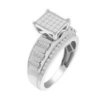 Thumbnail for LADIES RING 1 CT ROUND/PRINCESS/BAGUETTE DIAMOND 10K WHITE GOLD