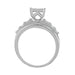 LADIES RING 1 CT ROUND/PRINCESS/BAGUETTE DIAMOND 10K WHITE GOLD