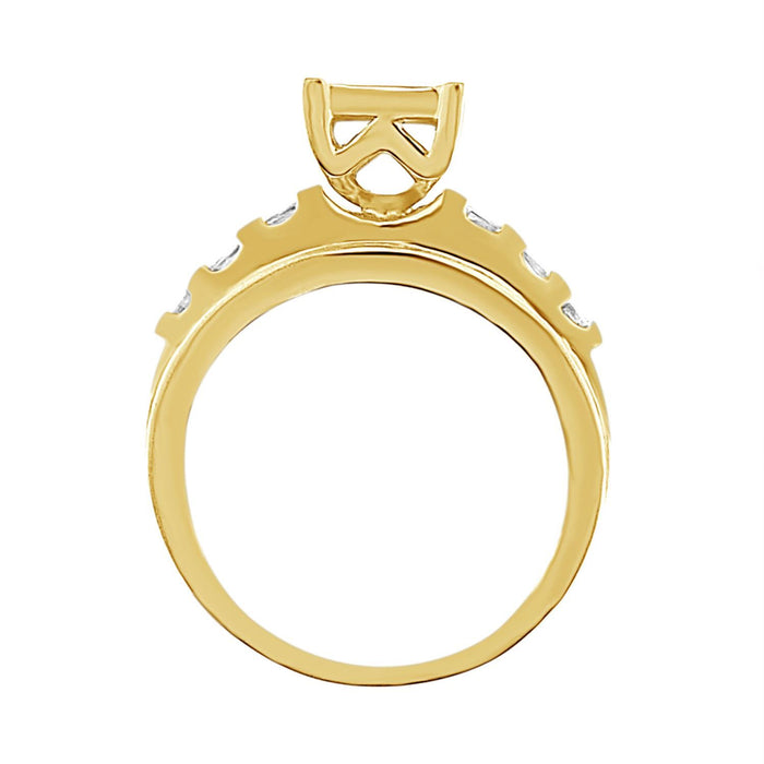 LADIES RING 1 CT ROUND/PRINCESS/BAGUETTE DIAMOND 10K YELLOW GOLD