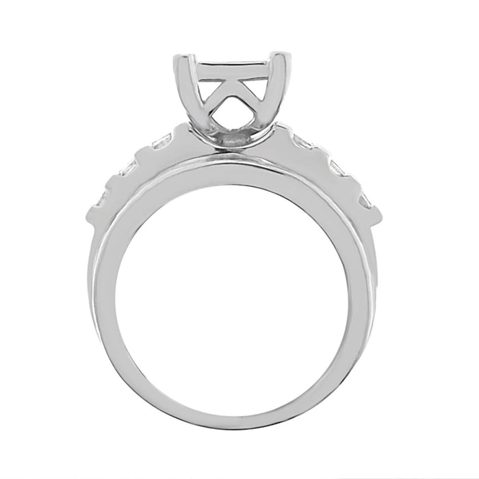 LADIES RING 1 1/2 CT ROUND/PRINCESS/BAGUETTE DIAMOND 10K WHITE GOLD