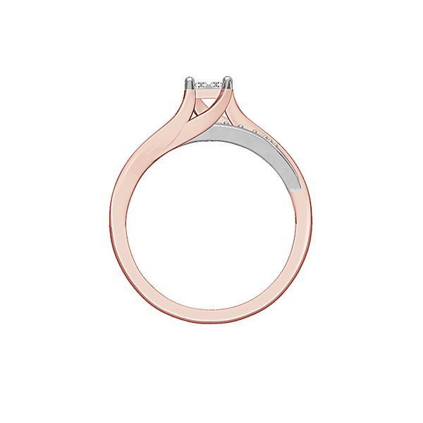 LADIES RING 1/4 CT ROUND/PRINCESS DIAMOND 10K TT WHITE & ROSE GOLD