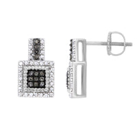 Thumbnail for LADIES EARRINGS 1/10 CT WHITE/CHOCOLATE ROUND DIAMOND SILVER