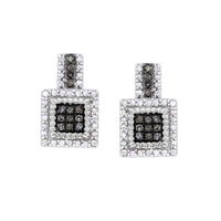 Thumbnail for LADIES EARRINGS 1/10 CT WHITE/CHOCOLATE ROUND DIAMOND SILVER