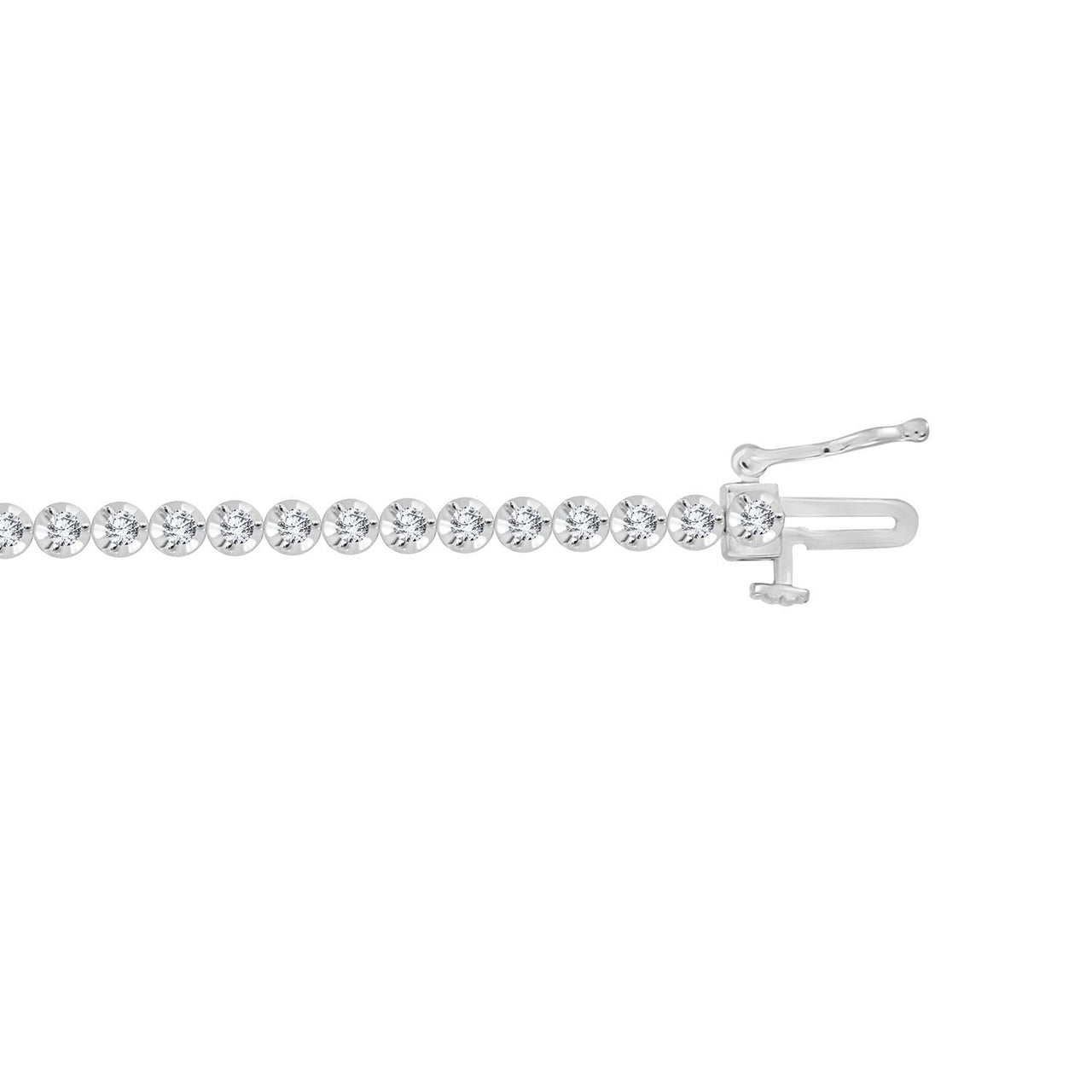 LADIES BRACELET 1 CT ROUND DIAMOND 10K WHITE GOLD
