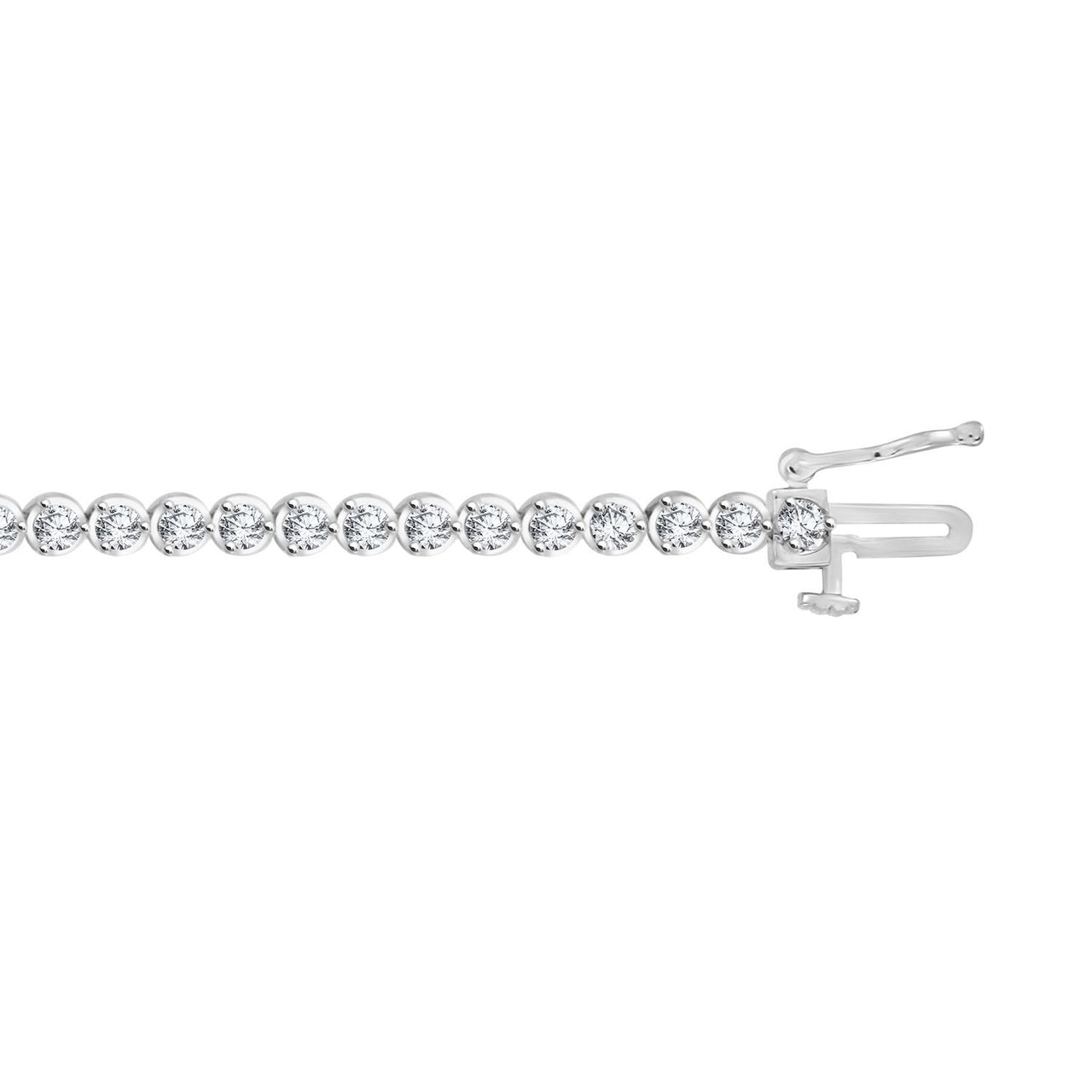 LADIES BRACELET 3 CT ROUND DIAMOND 10K WHITE GOLD