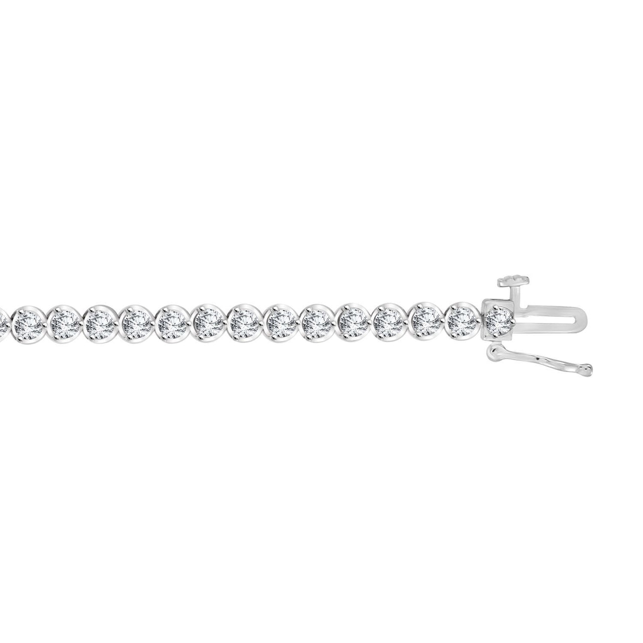 LADIES BRACELET 5 CT ROUND DIAMOND 10K WHITE GOLD