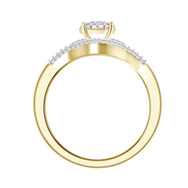 LADIES BRIDAL RING SET 1/3 CT ROUND DIAMOND 10K YELLOW GOLD
