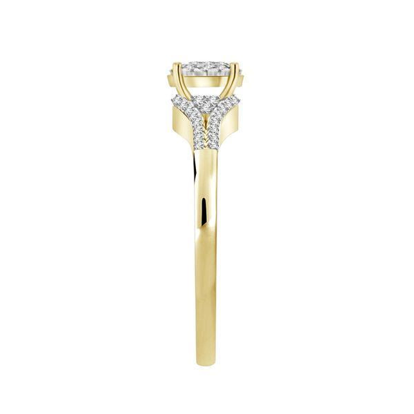 LADIES BRIDAL RING SET 1/3 CT ROUND DIAMOND 10K YELLOW GOLD
