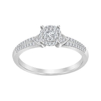 Thumbnail for LADIES BRIDAL RING SET 1/3 CT ROUND DIAMOND 10K WHITE GOLD