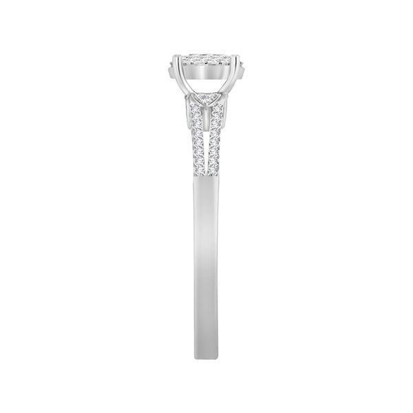 LADIES BRIDAL RING SET 1/3 CT ROUND DIAMOND 10K WHITE GOLD