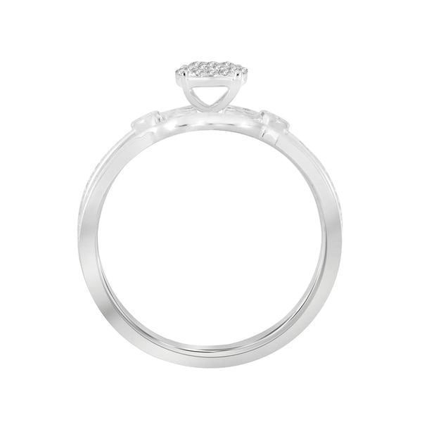 LADIES BRIDAL RING SET 1/4 CT ROUND DIAMOND 10K WHITE GOLD