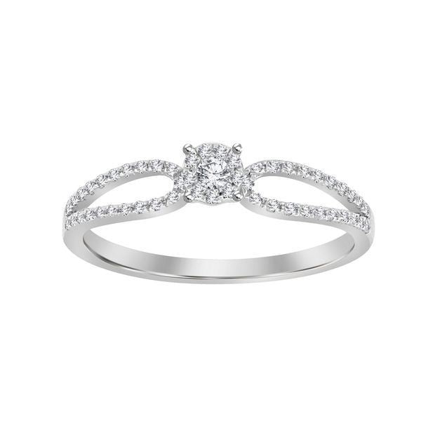 LADIES RING 1/4 CT ROUND DIAMONDN 10K WHITE GOLD