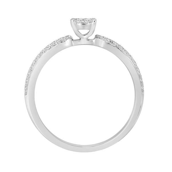 LADIES RING 1/4 CT ROUND DIAMONDN 10K WHITE GOLD