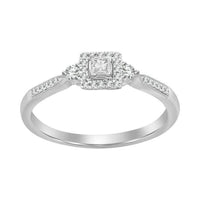 Thumbnail for LADIES BRIDAL RING SET 1/4 CT ROUND & PRINCESS DIAMOND 10K WHITE GOLD