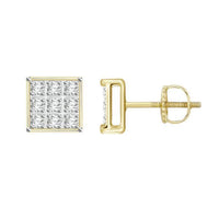Thumbnail for MEN'S YUVA EARRINGS 1/20 CT ROUND DIAMOND 10K YELLOW GOLD