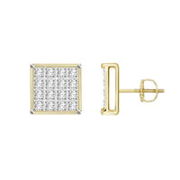 Thumbnail for MEN'S YUVA EARRINGS 1/20 CT ROUND DIAMOND 10K YELLOW GOLD