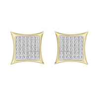 Thumbnail for MEN'S EARRINGS 1/4 CT ROUND DIAMOND 10K YELLOW GOLD