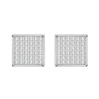 Thumbnail for MEN'S EARRINGS 1/4 CT ROUND DIAMOND 10K WHITE GOLD 