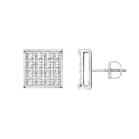 Thumbnail for MEN'S EARRINGS 1/10 CT ROUND DIAMOND SILVER