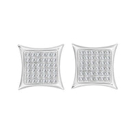 Thumbnail for MEN'S YUVA EARRINGS 1/4 CT ROUND DIAMOND SILVER