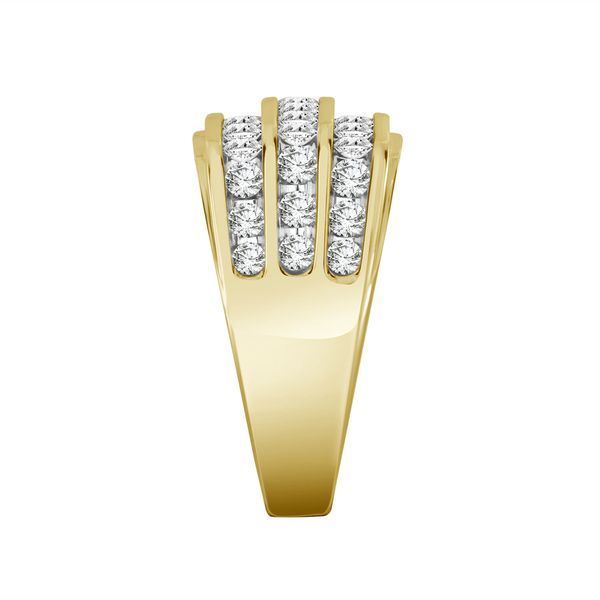 MEN'S RING 2 CT ROUND DIAMOND 10K YELLOW GOLD