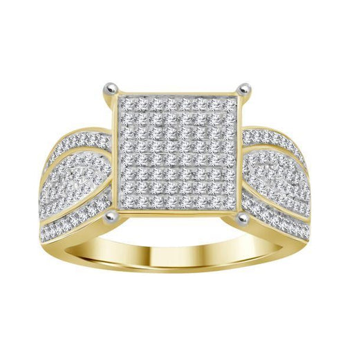 LADIES RING 1/2 CT ROUND DIAMOND 10K YELLOW GOLD