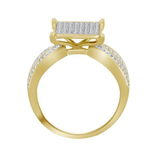 LADIES RING 1/2 CT ROUND DIAMOND 10K YELLOW GOLD