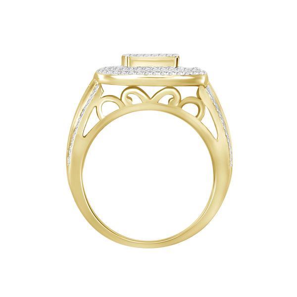 LADIES RING 1 CT ROUND/BAGUETTE DIAMOND 10K YELLOW GOLD