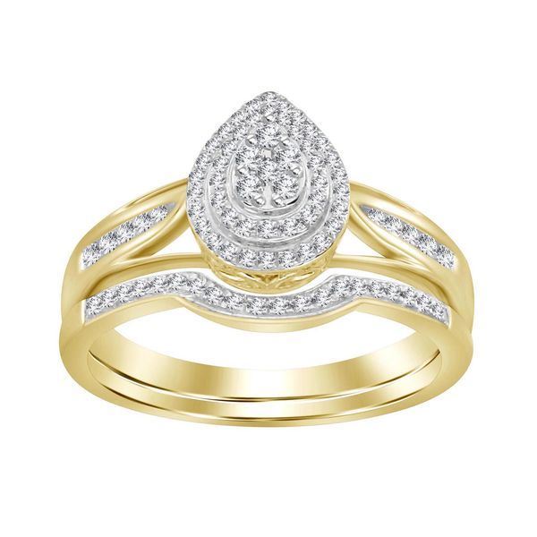 LADIES BRIDAL RING 1/3 CT ROUND DIAMOND 10K YELLOW GOLD