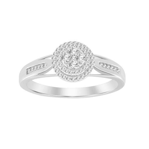 LADIES BRIDAL RING SET 1/3 CT ROUND DIAMOND 10K WHITE GOLD