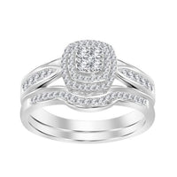 Thumbnail for LADIES BRIDAL RING SET 1/3 CT ROUND DIAMOND 10K WHITE GOLD