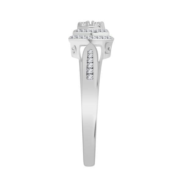 LADIES BRIDAL RING SET 1/3 CT ROUND DIAMOND 10K WHITE GOLD