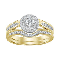 Thumbnail for LADIES BRIDAL RING SET 1/3 CT ROUND DIAMOND 10K YELLOW GOLD