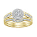 LADIES BRIDAL RING SET 1/3 CT ROUND DIAMOND 10K YELLOW GOLD