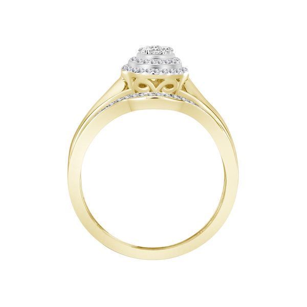 LADIES BRIDAL RING SET 1/3 CT ROUND DIAMOND 10K YELLOW GOLD