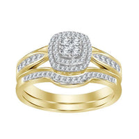 Thumbnail for LADIES BRIDAL RING SET 1/3 CT ROUND DIAMOND 10K YELLOW GOLD