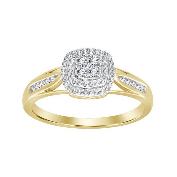 LADIES BRIDAL RING SET 1/3 CT ROUND DIAMOND 10K YELLOW GOLD