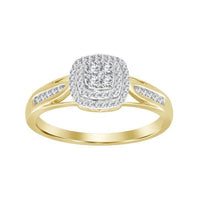 Thumbnail for LADIES BRIDAL RING SET 1/3 CT ROUND DIAMOND 10K YELLOW GOLD