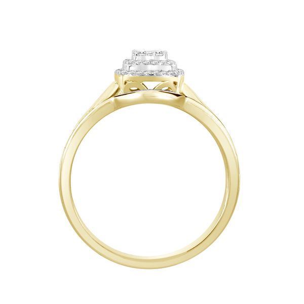LADIES BRIDAL RING SET 1/3 CT ROUND DIAMOND 10K YELLOW GOLD