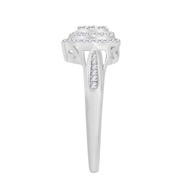 LADIES BRIDAL RING 1/3 CT ROUND DIAMOND 10K WHITE GOLD