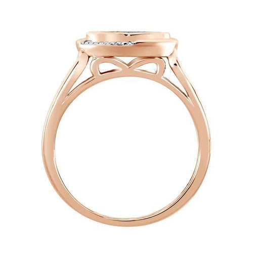 LADIES RING 1/6 CT WHITE/CHOCOLATE ROUND DIAMOND 10K ROSE GOLD