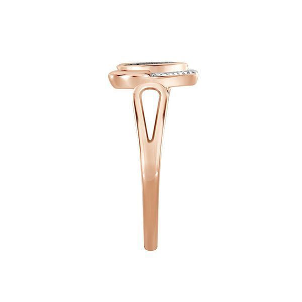 LADIES RING 1/6 CT WHITE/CHOCOLATE ROUND DIAMOND 10K ROSE GOLD