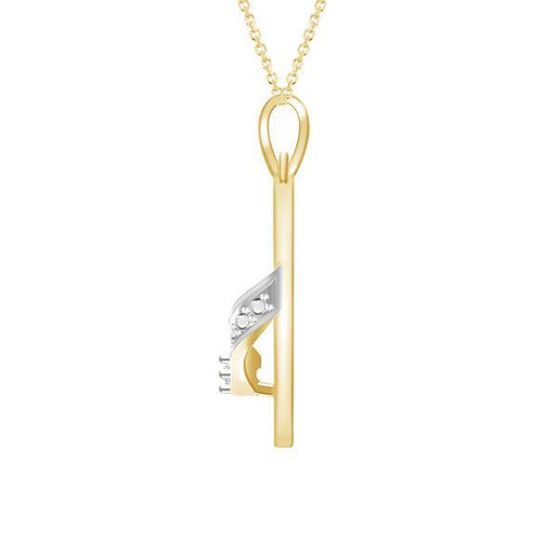 LADIES PENDANT 0.01 CT ROUND DIAMOND 10K YELLOW GOLD