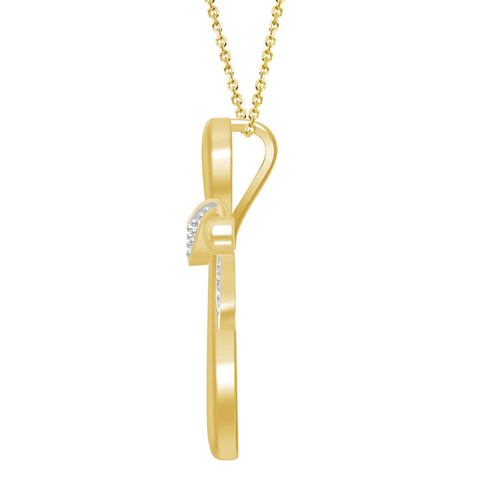 LADIES PENDANT 1/20 CT ROUND DIAMOND 10K YELLOW GOLD