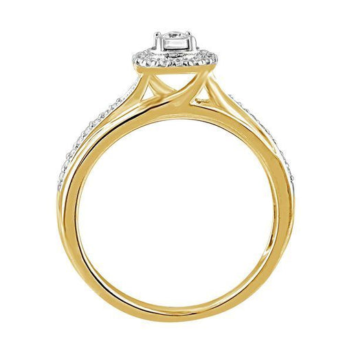 LADIES RING 1/5 CT ROUND DIAMOND 10K YELLOW GOLD 