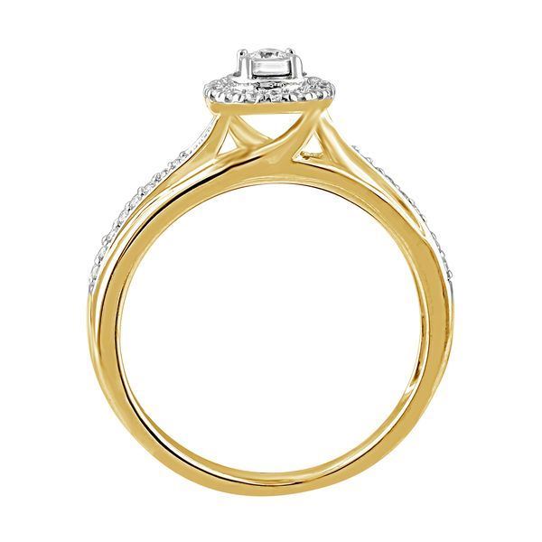 LADIES RING 1/5 CT ROUND DIAMOND 10K YELLOW GOLD 