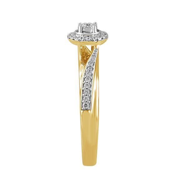 LADIES RING 1/5 CT ROUND DIAMOND 10K YELLOW GOLD 