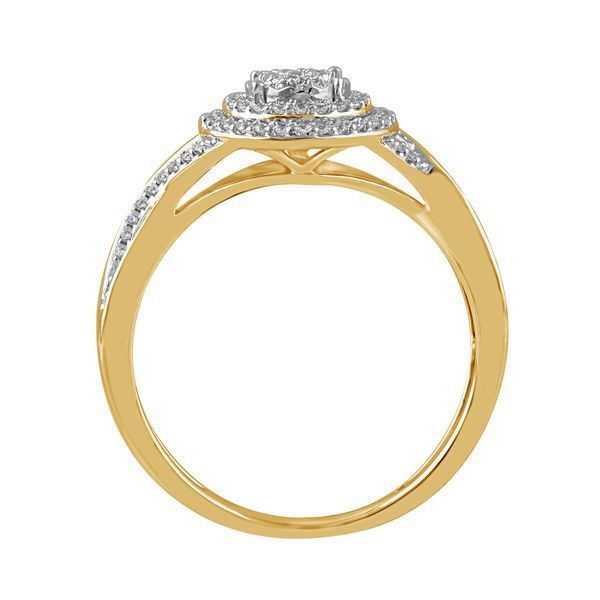 LADIES BRIDAL RING SET 1/3 CT ROUND DIAMOND 10K YELLOW GOLD